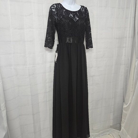 Ever Pretty Dress Black Lace Fairy Goth Whimsygoth Maxi 6 NWT - Picture 5 of 15